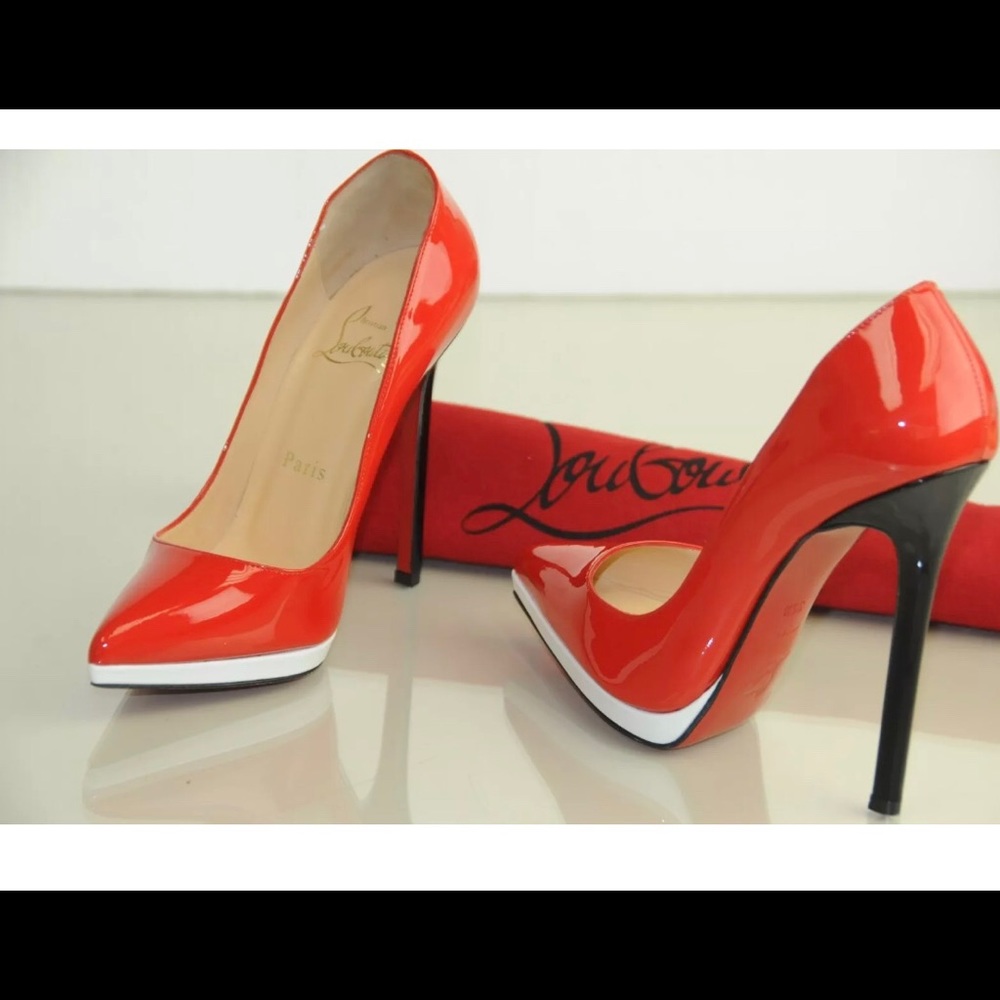 Christian Louboutin PIGALLE Plato 140 Red Pumps 38
